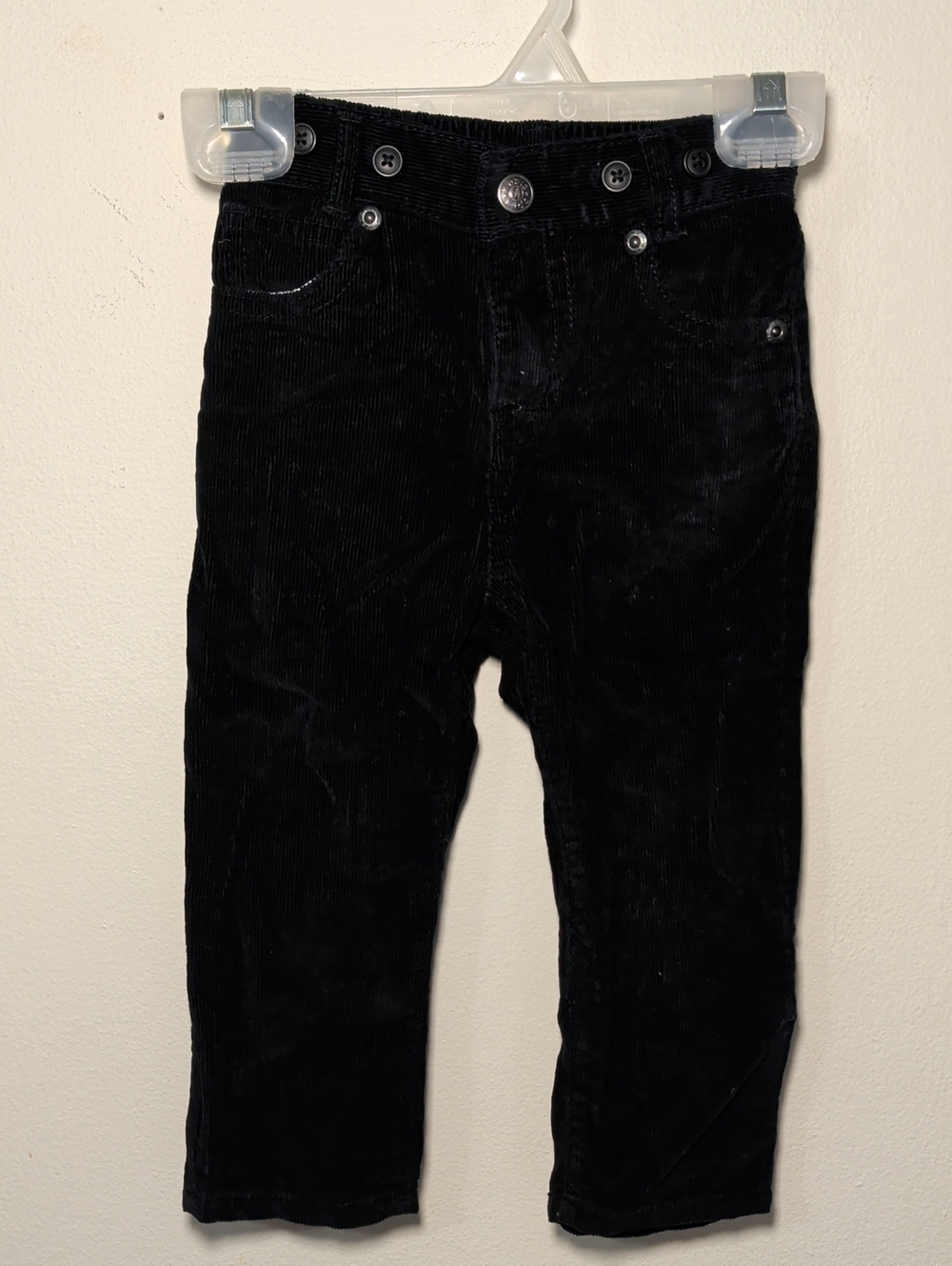 Koala Kids Black Corduroy Pants 100% Cotton Size 12-18M
